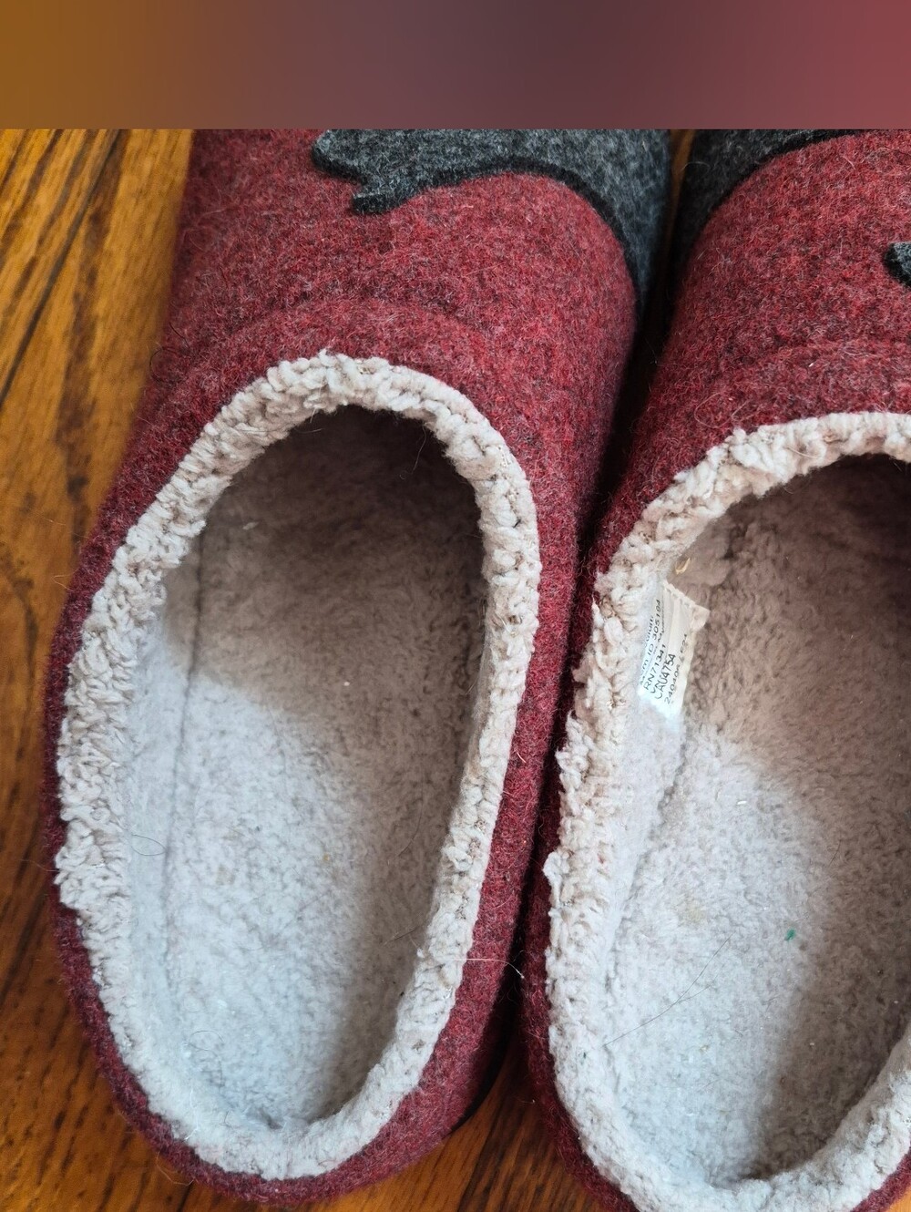 LL Bean Daybreak Scuff Motif Cat Wool Slippers Size 8 - Picture 7 of 7